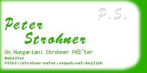 peter strohner business card